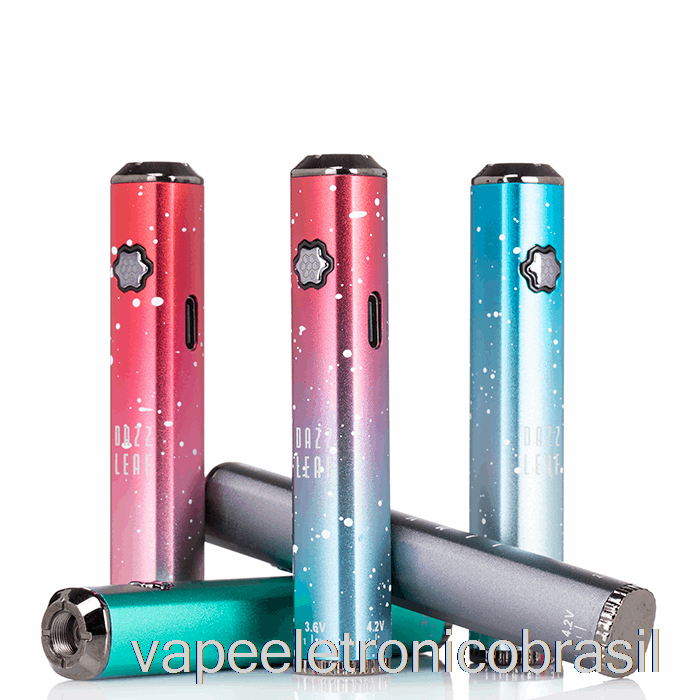 Vape Recarregável Dazzleaf Squarii Bottom Twist 510 Bateria Ouro / Verde Splatter